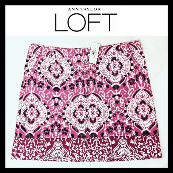 LOFT Dresses & Skirts - NWT LOFT Purple Patterned Skirt